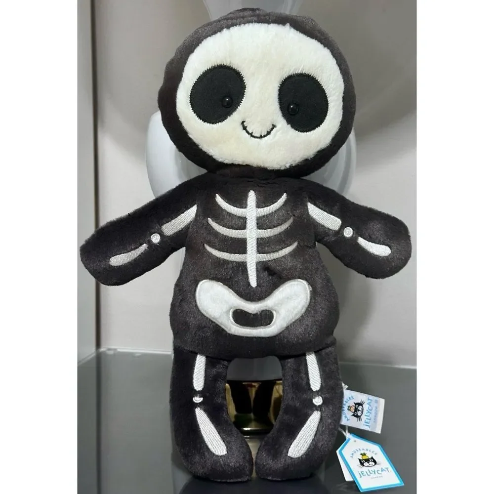 Jellycat Skeleton Bob Stuffed Plushie Toy, 13 inches -‎ Spooky Halloween Plush